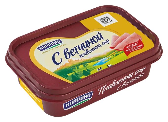 Сыр плавленый КИПРИНО с ветчиной бзмж 50% 180г