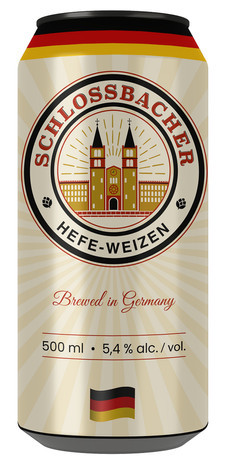 Пиво ШЛОССБАХЕР Хефевайцен светлое нефильтрованное пастер 5.4% ж/б 0.5л
