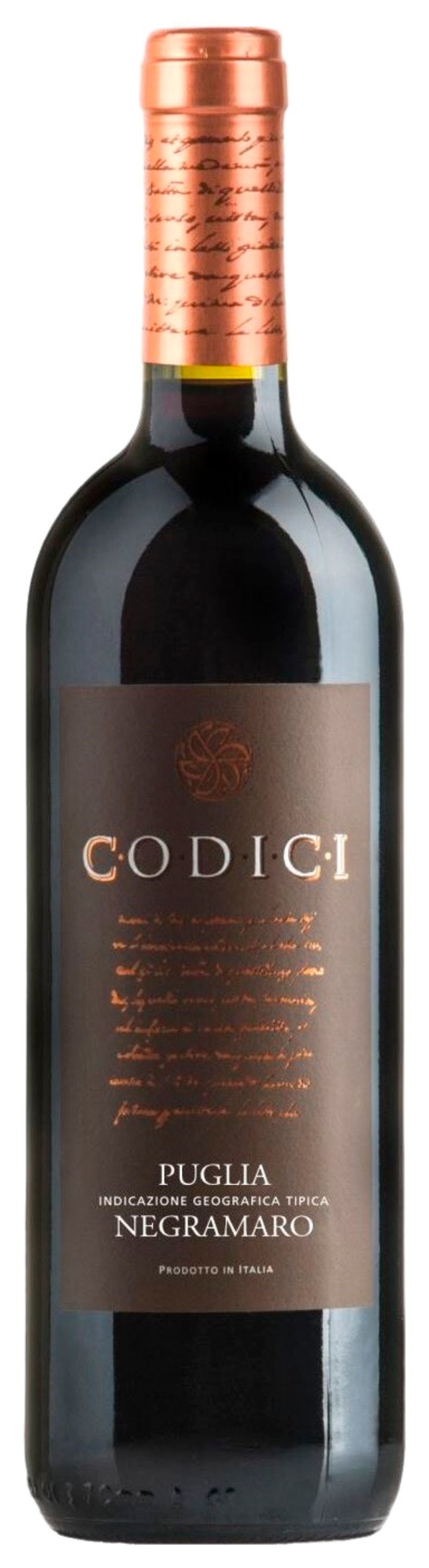 Вино КОДИЧИ Негроамаро Апулия красное п/сух 13% ст/б 0.75л