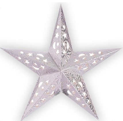 Подвеска новогодняя СФЕРА Звезда бумажная 45см серебряная арт.3-1243-2