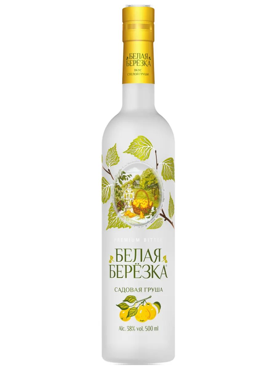Водка БЕЛАЯ БЕРЕЗКА Садовая Груша 38% ст/б 0.5л