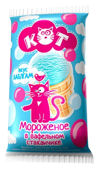 Мороженое АЙСБЕРРИ Кот баблгам сзмж 70г