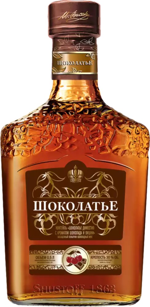 Коктейль ШОКОЛАТЬЕ Дижестив с ароматом шоколада и вишни 30% ст/б 0.5л