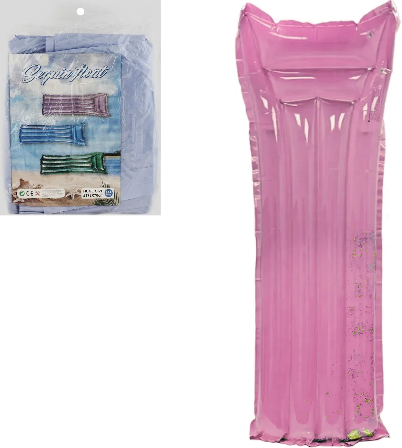 Матрас надувной для плавания 180*68см розовый арт.WM-8242