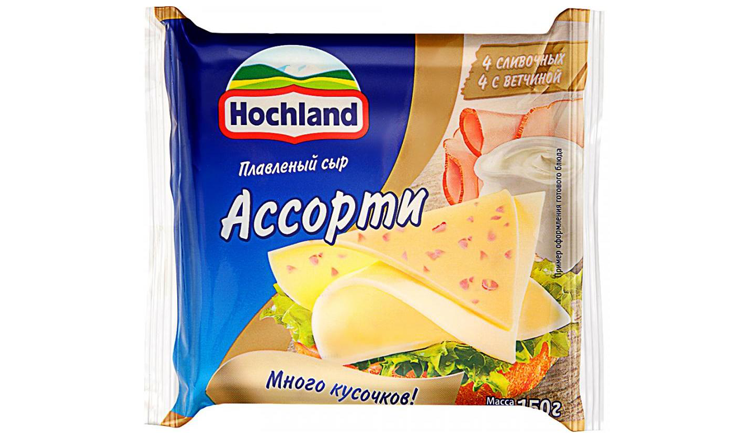 Сыр плавленый ХОХЛАНД Ассорти бзмж 45% 150г