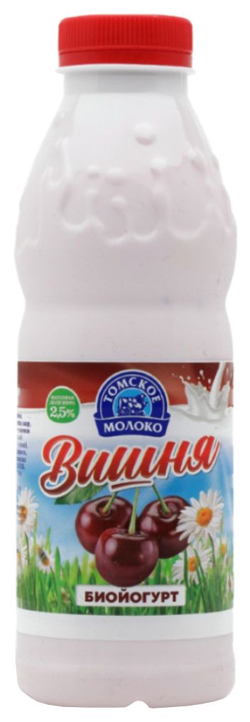 Биойогурт ТОМСКОЕ МОЛОКО с вишней бзмж 2.5% 500г