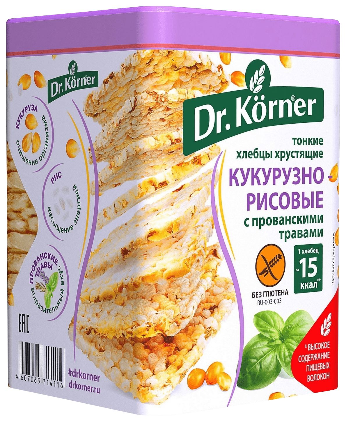 Хлебцы ДР.КЕРНЕР Кукурузно-рисовые с прованскими травами 100г