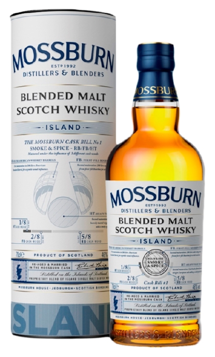 Виски МОССБЕРН Блендед Молт Скотч Айленд 3 года 46% ПК 0.7л