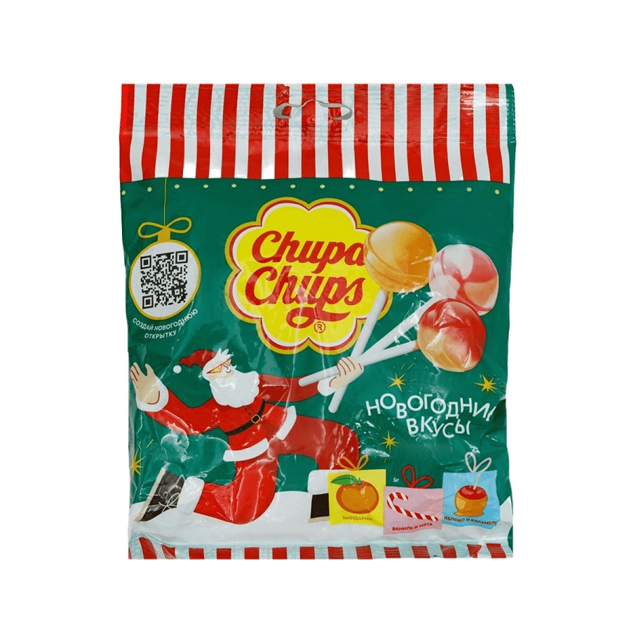 Карамель на палочке ЧУПА ЧУПС Новогодние вкусы 120г