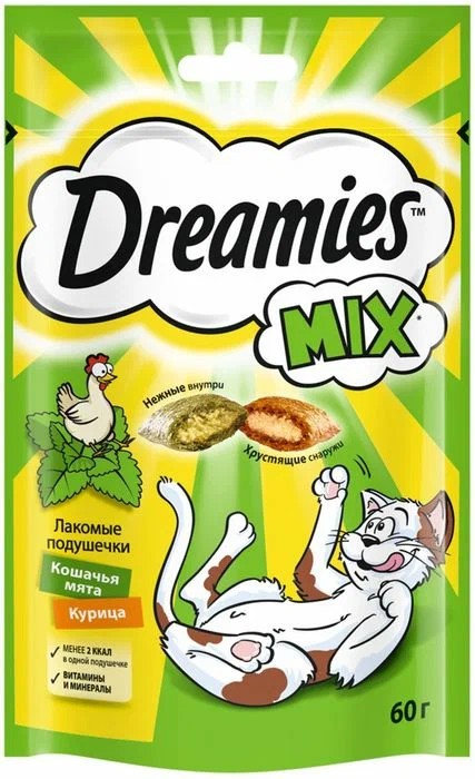 Лакомство для кошек ДРИМЕС Микс с курицей и мятой 60г