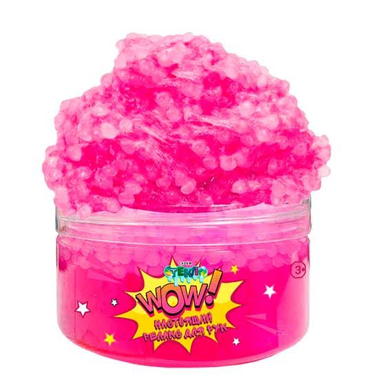 Слайм ВОВ с шариками розовый 150г