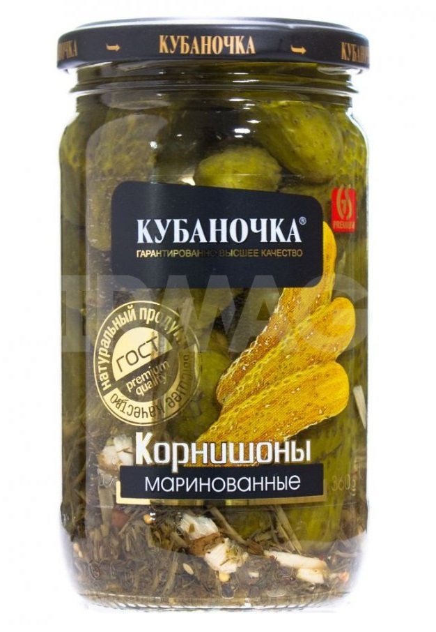 Огурцы КУБАНОЧКА корнишоны маринованные 3-6см ст/б 360мл