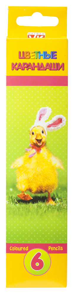 Карандаши цветные ХАТБЕР Забавные зверята 6шт