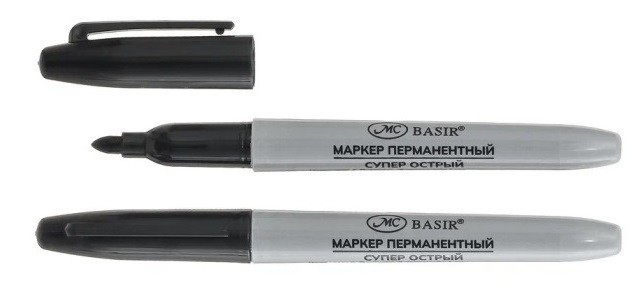 Маркер БАСИР круглый черный супер острый арт.МС-9500