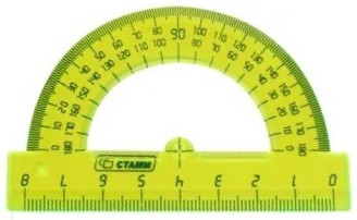 Транспортир СТАММ 180° 8см прозрачный арт.ТР01