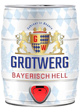 Пиво ГРОТВЕРГ Байриш Хель светлое 4.7% ж/б 5л