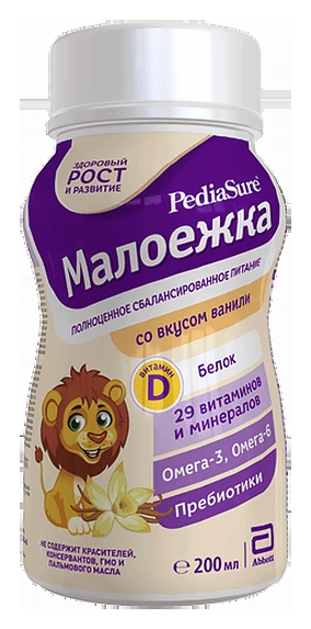 Напиток ПЕДИАШУР Малоежка со вкусом ванили пэт 200мл