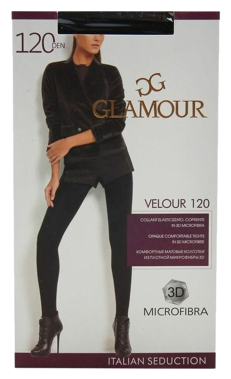 Колготки ГЛАМУР Велюр 120ден неро 4