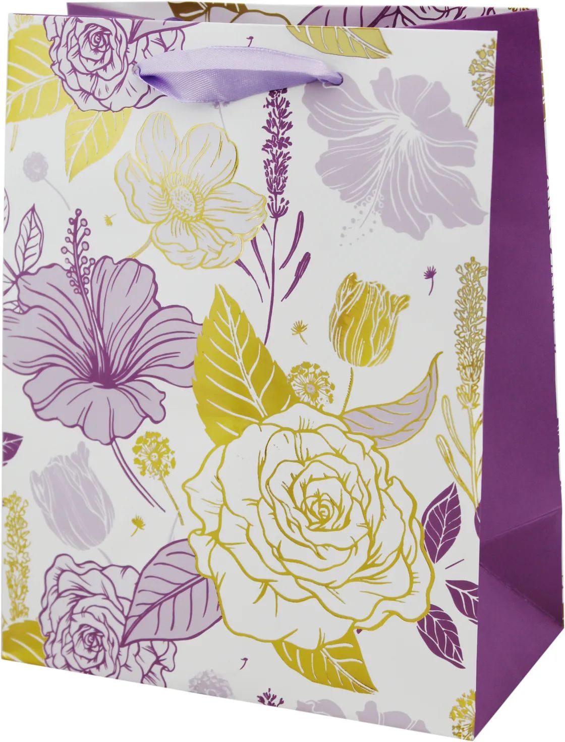Пакет подарочный ТАМ-ТАМ Нежные цветы сиреневый 18*10*23см арт.E1789S
