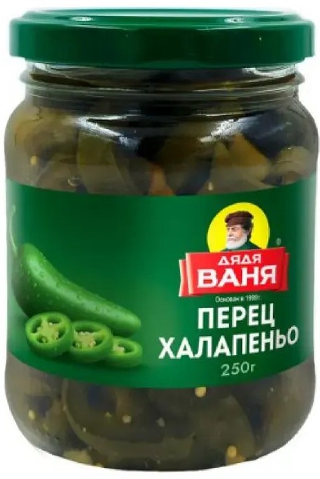 Перец ДЯДЯ ВАНЯ Халапеньо резаный ст/б 250г