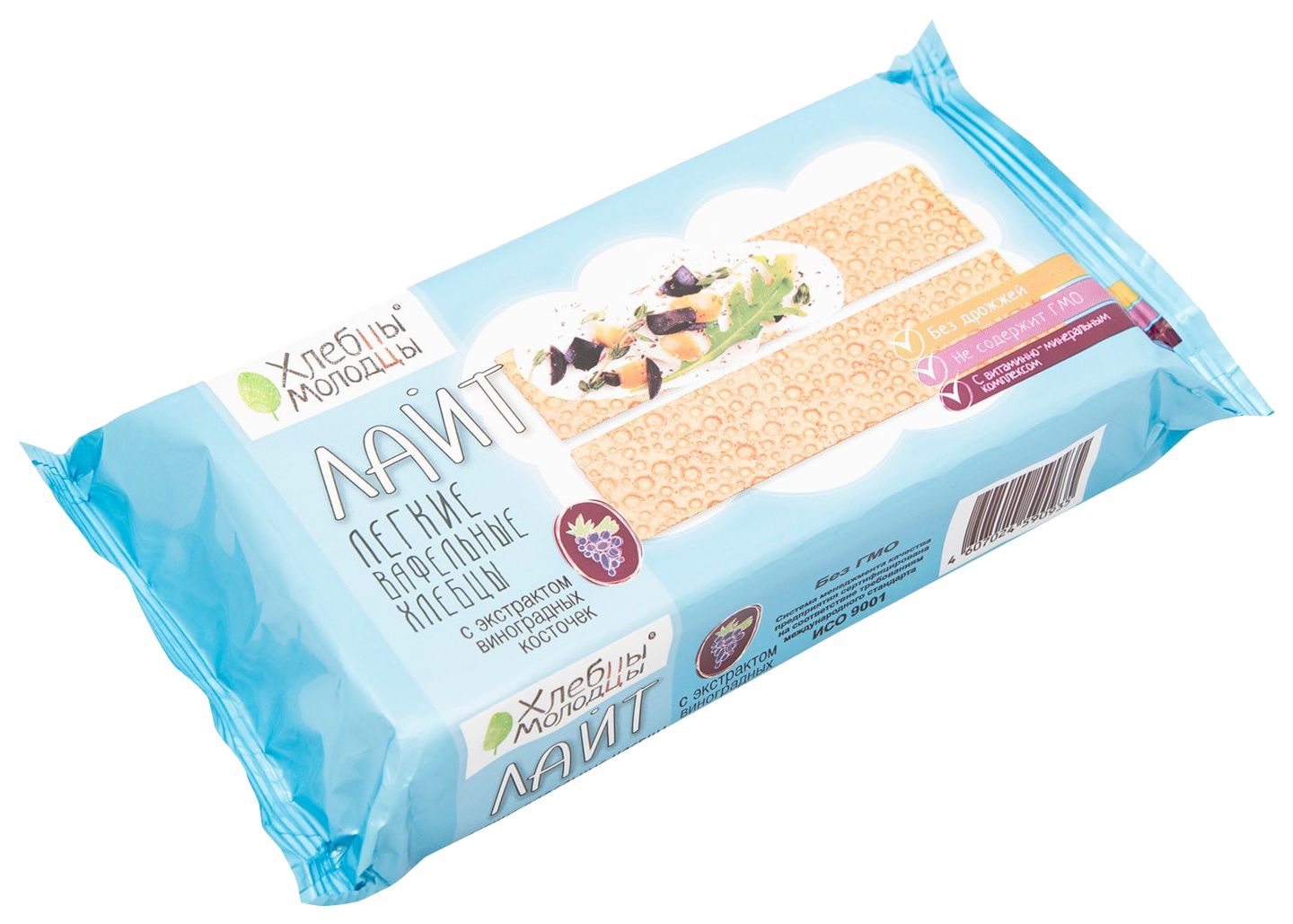 Хлебцы ХЛЕБЦЫ МОЛОДЦЫ Лайт с экстрактом винограда 70г