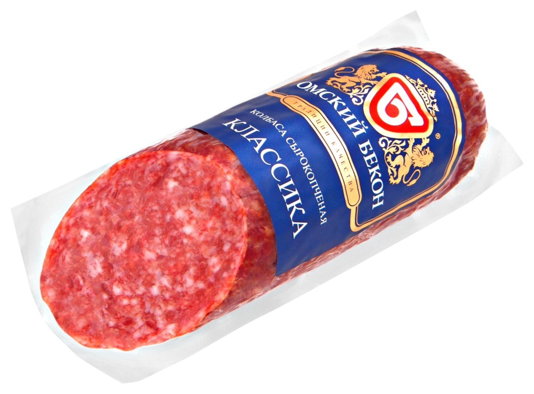 Колбаса ОМСКИЙ БЕКОН Классическая полусухая с/к 185г