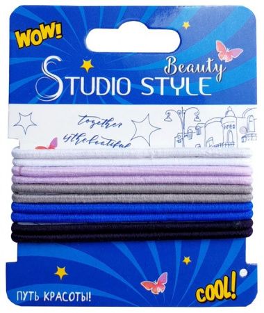 Резинка для волос СТУДИО СТАЙЛ тонкая цветная 10шт арт.45886-4412