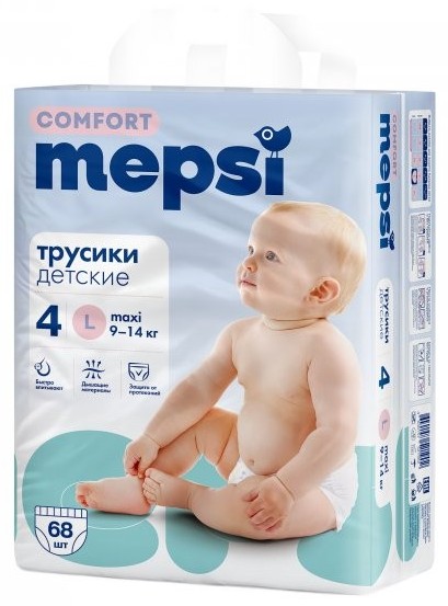Подгузники-трусики МЕПСИ Комфорт L 9-14кг 68шт