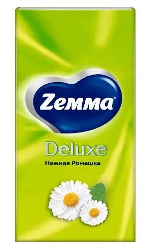Платочки бумажные ЗЕММА Делюкс Нежная ромашка 3сл 10шт