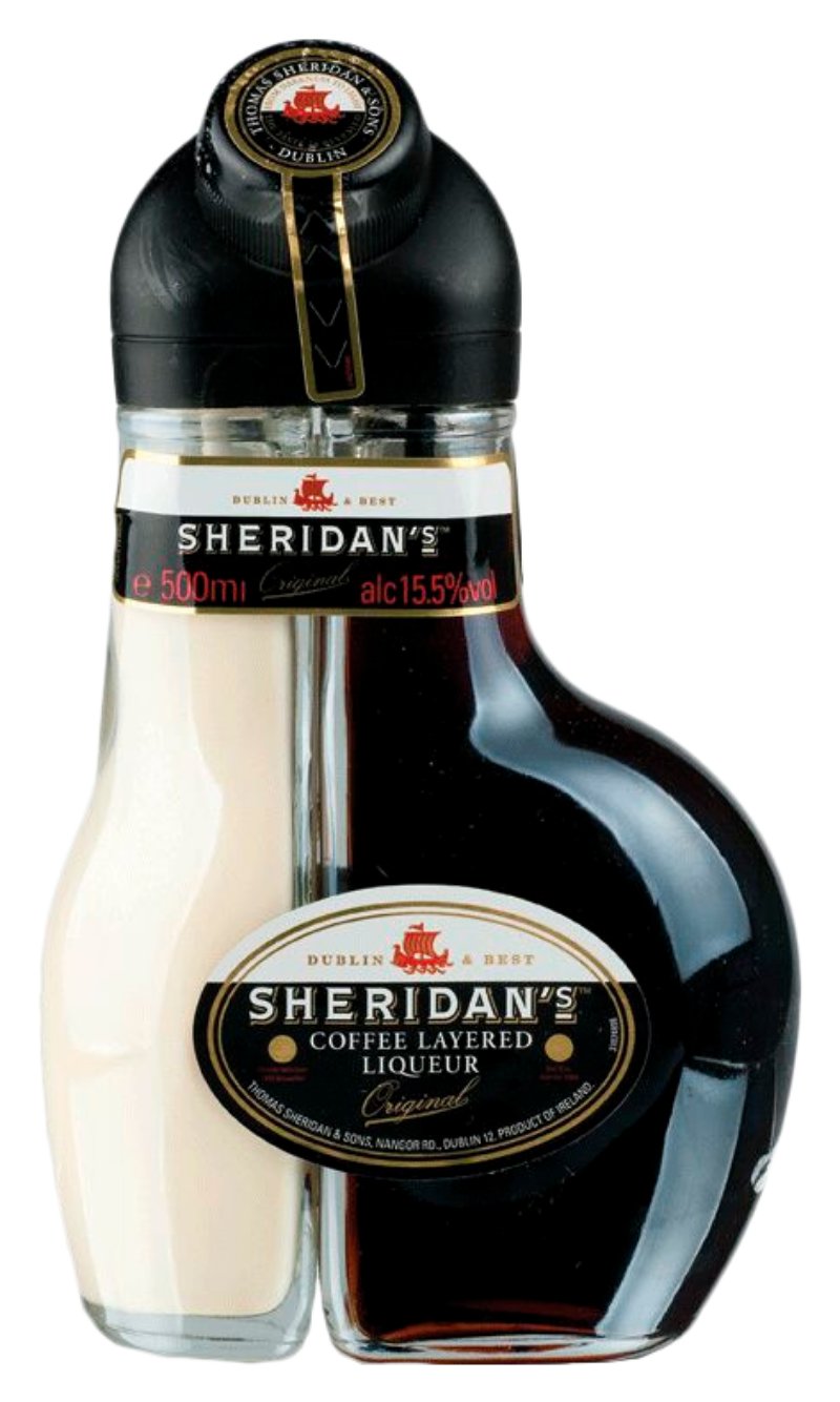 Напиток спиртной ШЕРИДАНС двухслойный со вкусом кофе 15.5% ст/б 0.5л