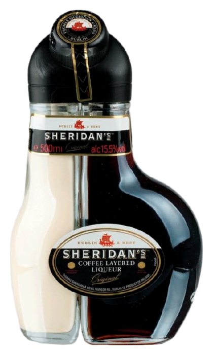 Напиток спиртной ШЕРИДАНС двухслойный со вкусом кофе 15.5% ст/б 0.5л