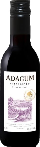 Вино АДАГУМ Красностоп красное сух 10-12% ст/б 0.187л