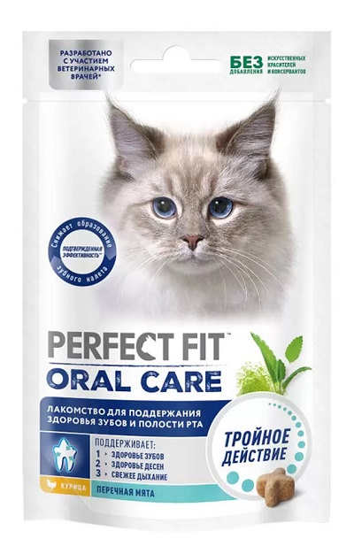 Лакомство для кошек ПЕРФЕКТ ФИТ Здоровье полости рта курица 50г