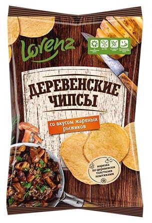 Чипсы ЛОРЕНЦ Деревенские со вкусом жареных рыжиков 100г