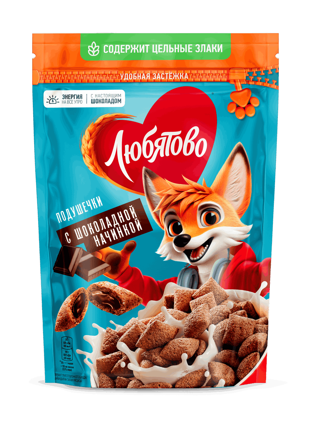 Подушечки ЛЮБЯТОВО с шоколадной начинкой 220г