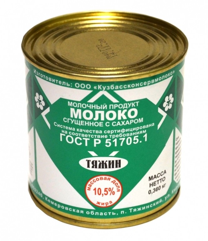 Молочный продукт ТЯЖИН ТУ 10.5% бзмж ж/б 360г