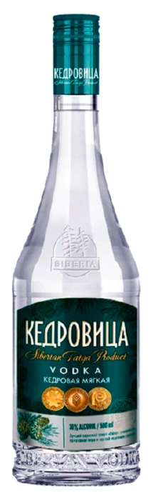 Водка КЕДРОВИЦА Кедровая мягкая 38% ст/б 0.5л