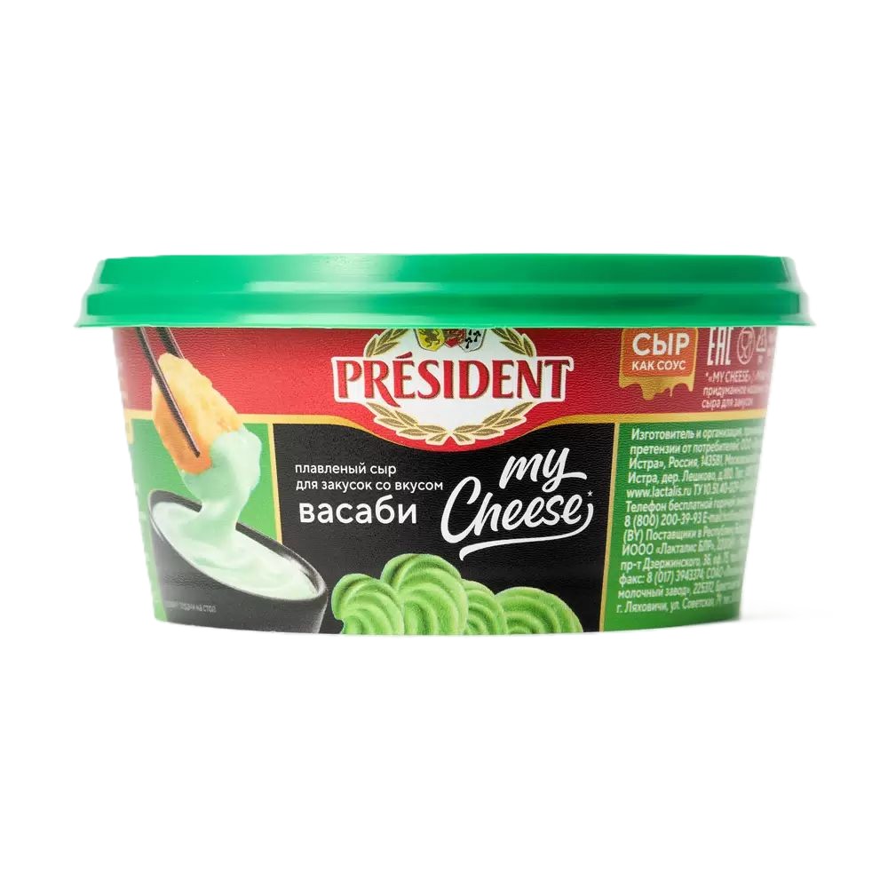Сыр плавленый ПРЕЗИДЕНТ Май Чиз с васаби бзмж 51% 125г