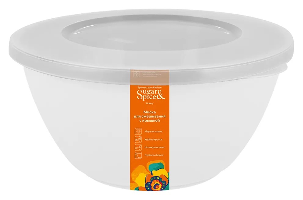 Миска ШУГА&СПАЙС Корица с крышкой белый зефир 2.6л арт.SE188310048