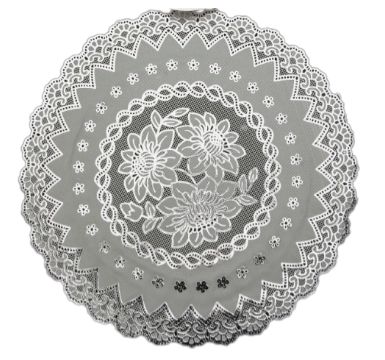 Салфетка столовая НАТАМ ажурная Д38см серебро ПВХ арт.LX-S7301C