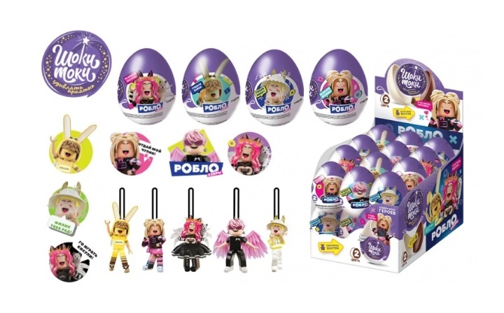 Роблоксеры КОНФИТРЕЙД двойное яйцо с игрушкой Квинка Женяша Коржик 20г