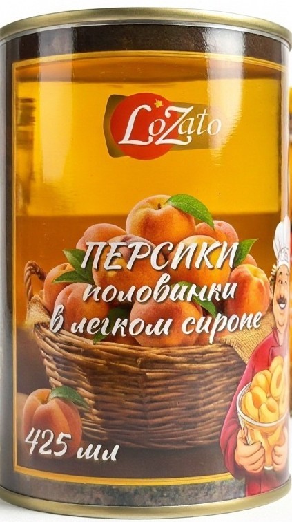 Персики ЛОЗАТО половинки в сиропе ж/б 425мл