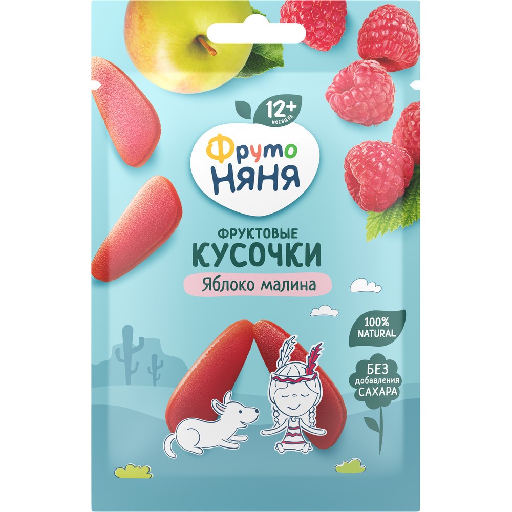 Фруктовые кусочки ФРУТОНЯНЯ яблоко малина м/у 15г