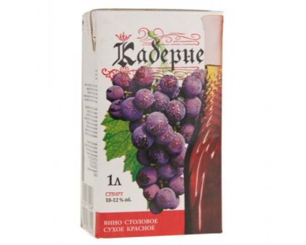 Вино БАХУС Каберне красное сух 10-12% т/пак 1л