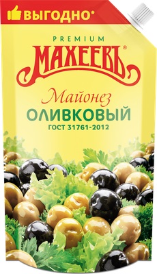 Майонез МАХЕЕВЪ Оливковый 50.5% д/пак 400мл