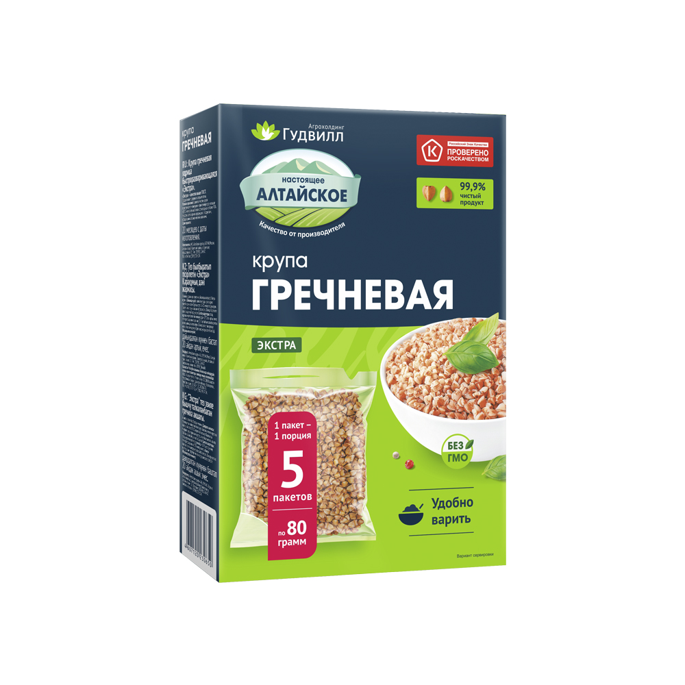 Гречневая крупа ГУДВИЛЛ ядрица карт/уп 5*80г