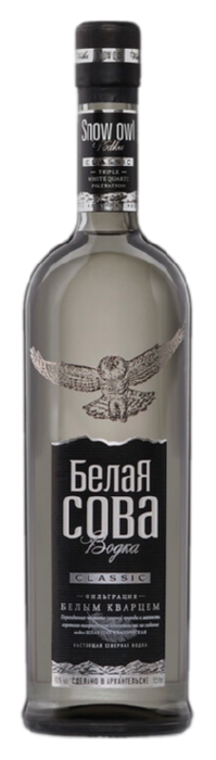 Водка БЕЛАЯ СОВА Классическая 40% ст/б 0.5л