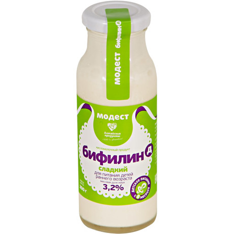 Кисломолочный продукт МОДЕСТ Бифилин-Д сладкий бзмж 3.2% 200г