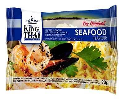 Лапша б/п КИНГТАЙ морепродукты м/у 90г