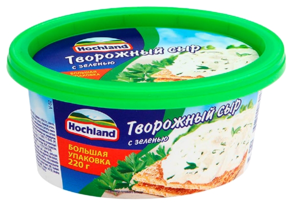 Сыр творожный ХОХЛАНД с зеленью бзмж 60% 220г
